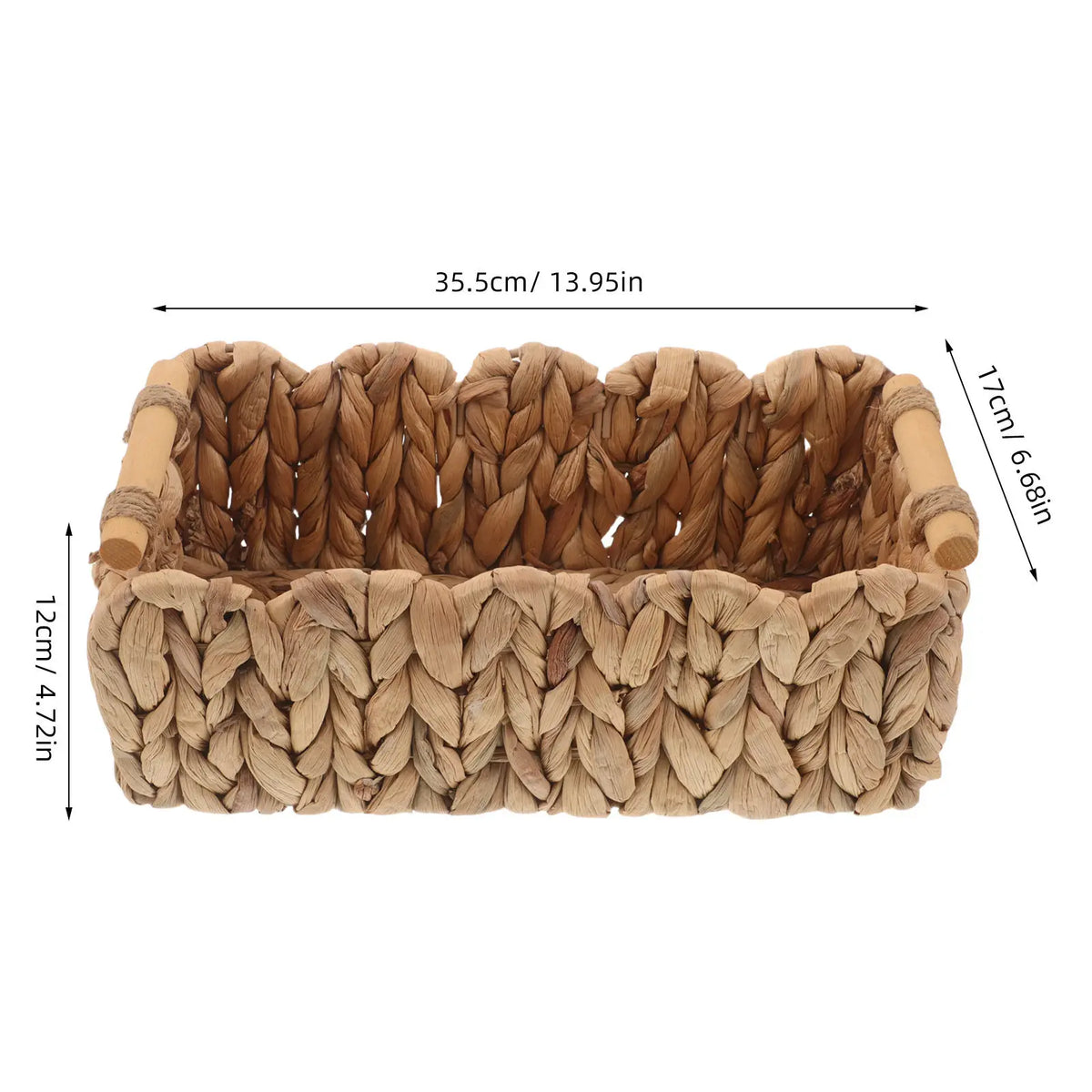 Handwoven Water Hyacinth Storage Basket 14x7 with Handle Woven Storage Basket SWANS