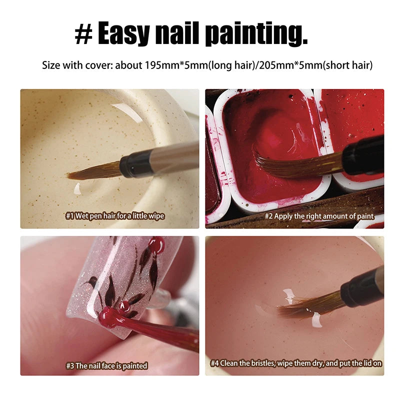 Wolf Hair Nail Art Brush – Bamboo Watercolor & Calligraphy Pen Nail Art Brush SWANS