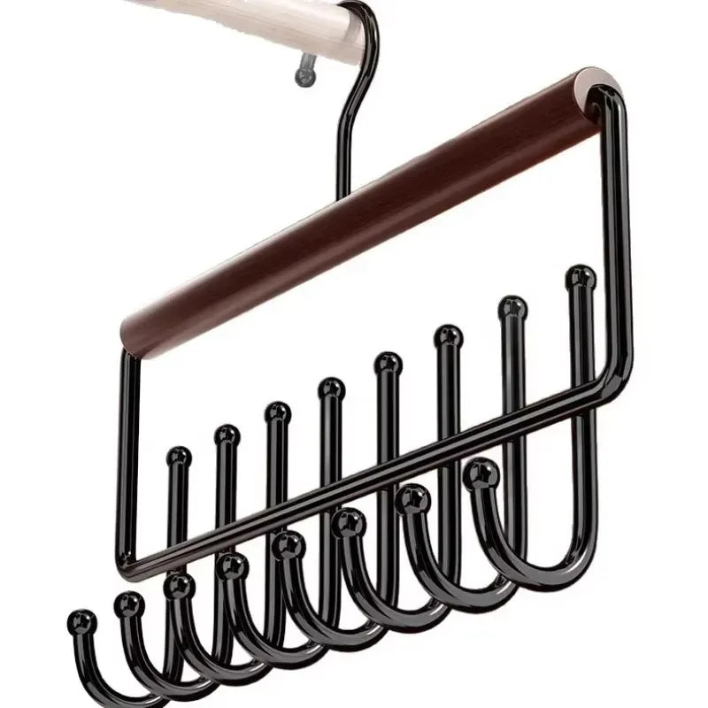 Wooden Hat Rack Organizer with Hooks – Caps, Belts & Ties Hat & Accessory Rack SWANS