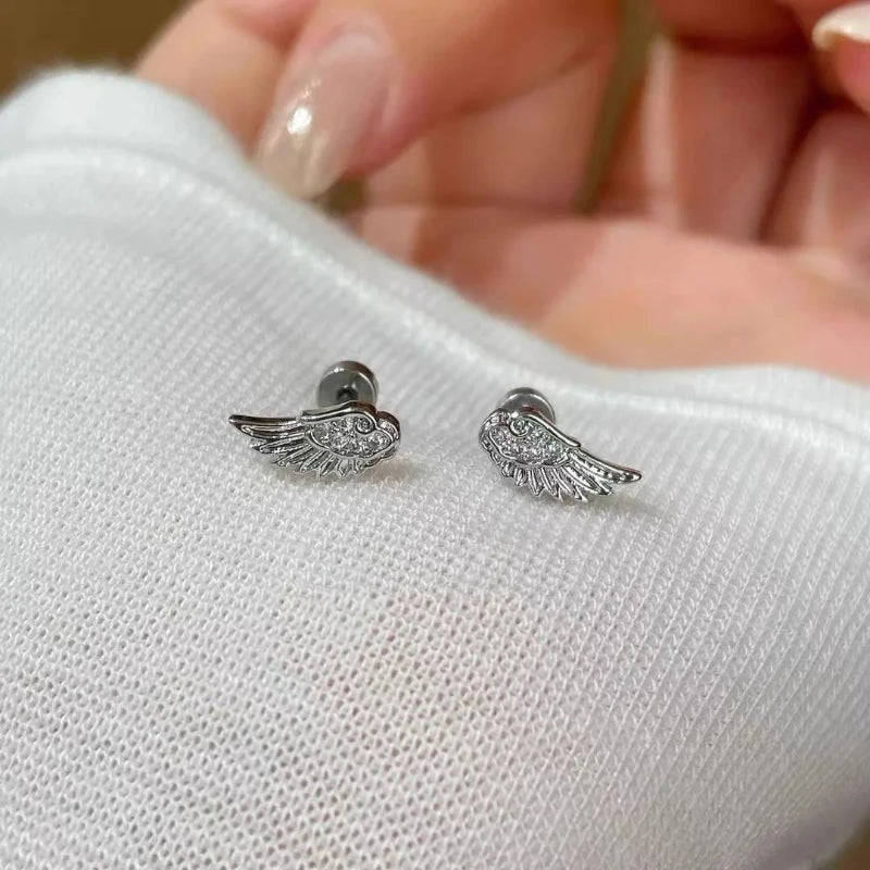 Vintage Angel Wings Stud Earrings – Punk Couple Jewelry Stud Earrings SWANS