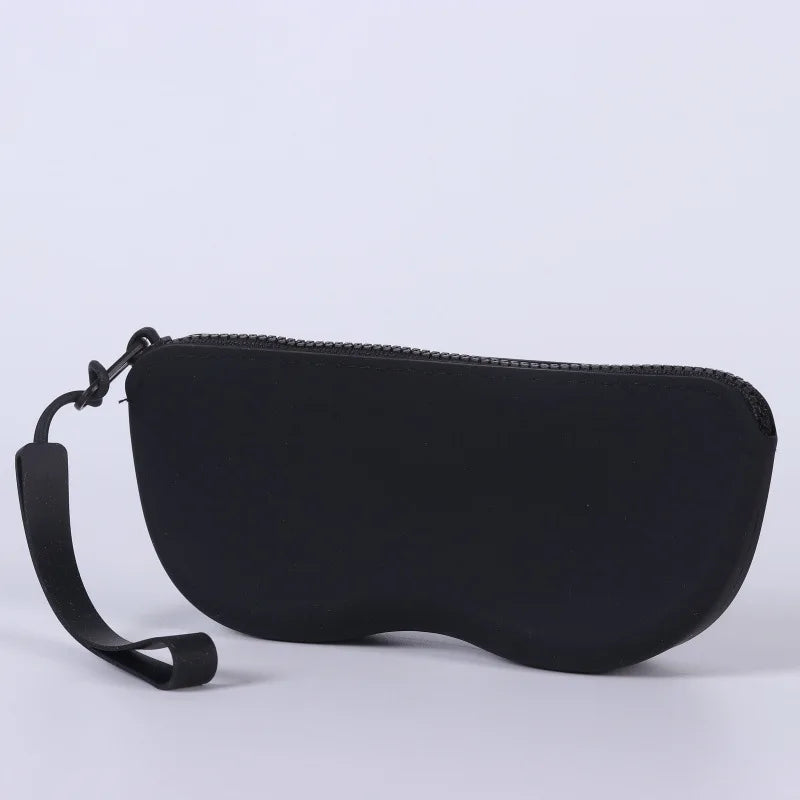 Soft Silicone Zipper Eyeglass Case – Waterproof & Dustproof Eyeglass Case SWANS Black