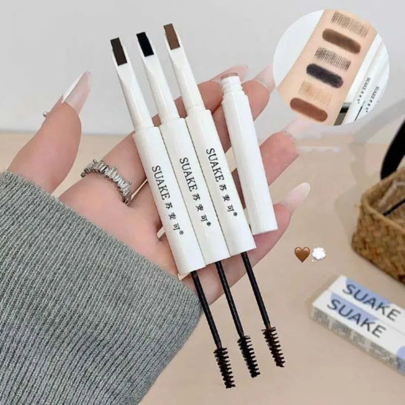 2-in-1 Eyebrow Pencil & Tint Mascara – Waterproof Feathery Brows Eyebrow Pen SWANS