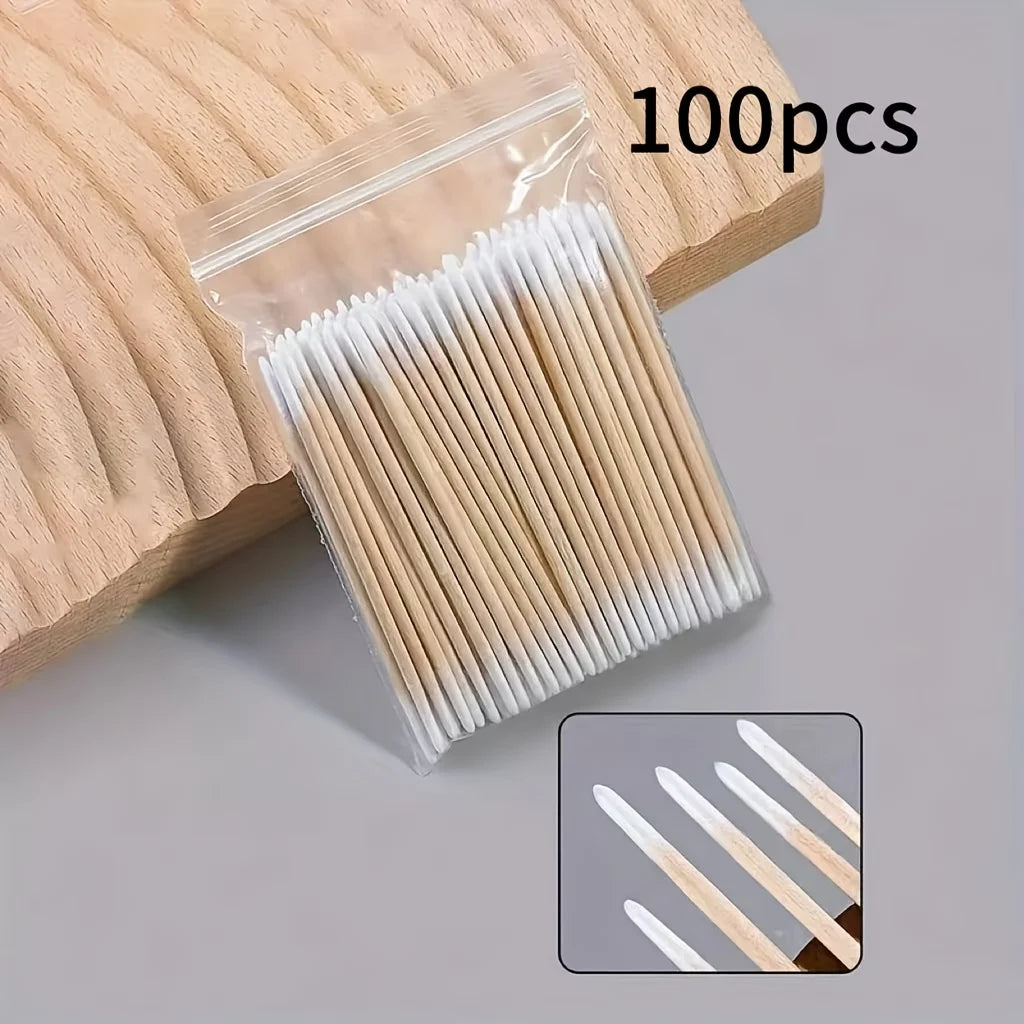 SWANS Wooden Cotton Swabs – Nail Art Correction Sticks Nail Art Correction Sticks SWANS 100pcs