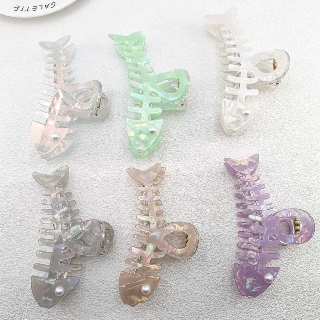 Y2K Fishbone Shark Hair Claw Clips – Colorful PVC Accessories Hair Claw Clips SWANS