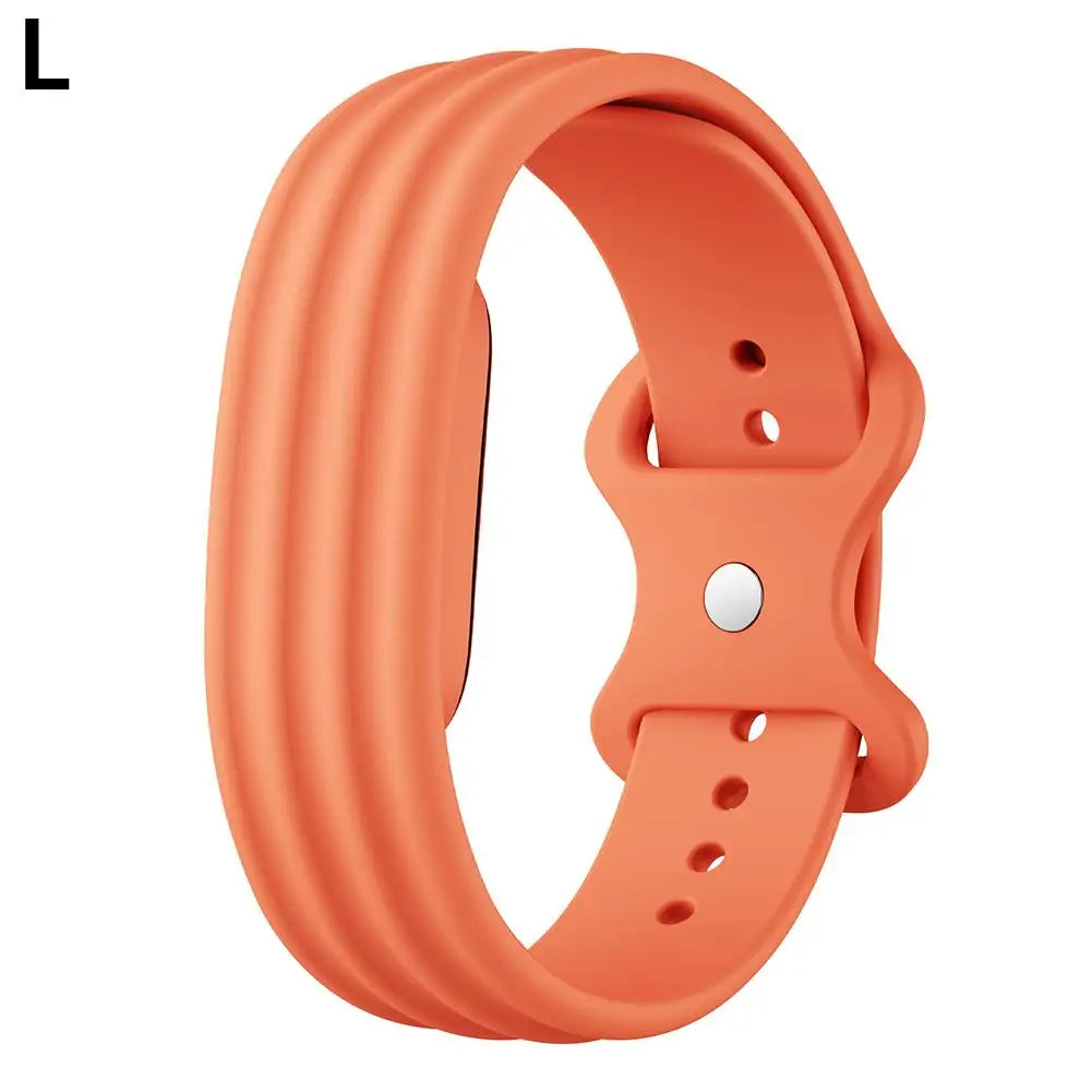 Silicone Sport Watch Band for Google Fitbit Air – Adjustable Smartwatch Band SWANS orange L
