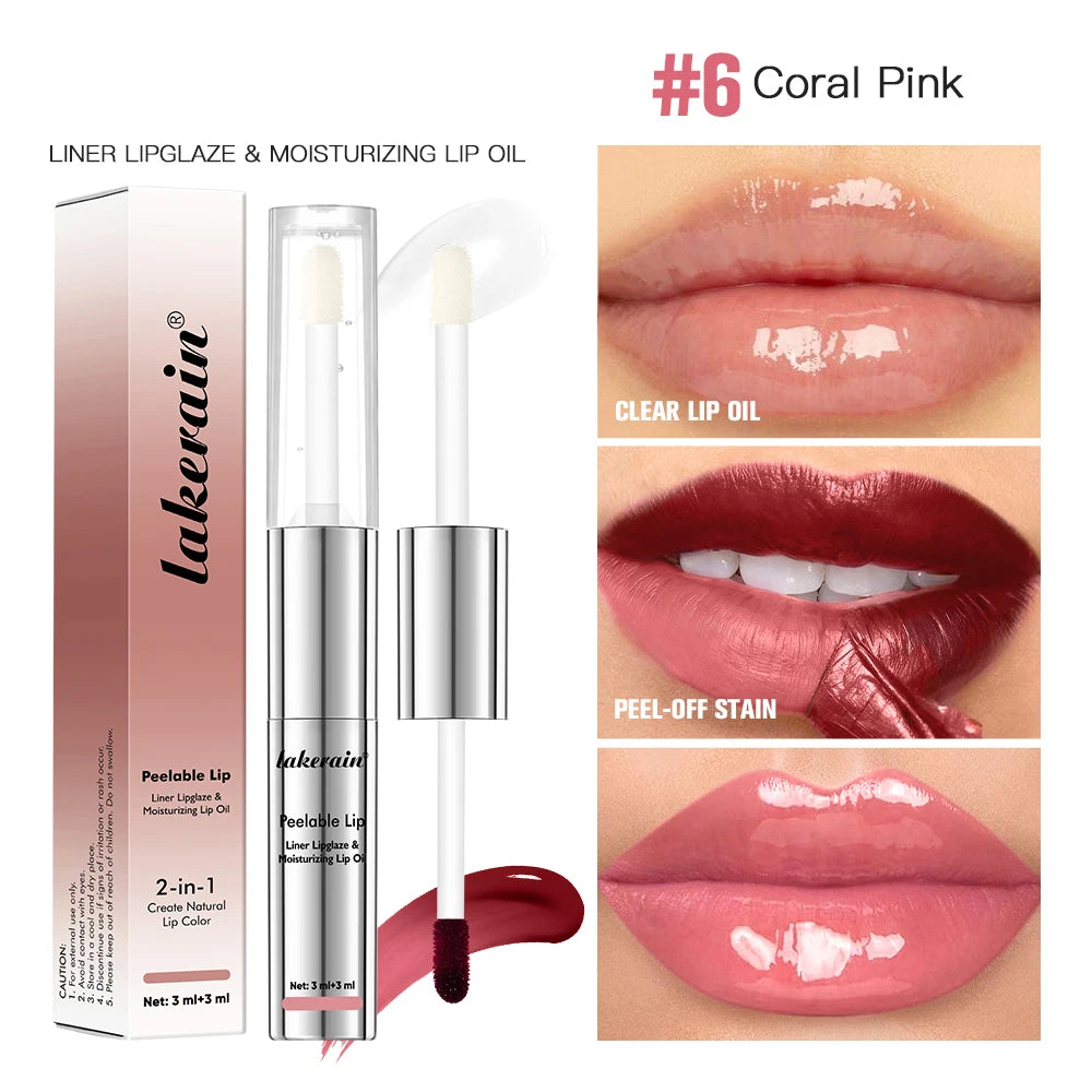 2-in-1 Peel Off Lip Liner & Lip Oil – Waterproof, 7 Colors Lip Liner & Lip Oil SWANS