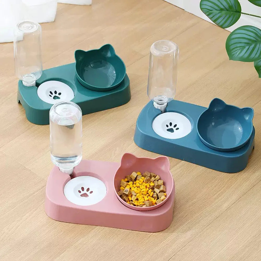 SWANS Double Pet Bowl – Auto Water Feeder for Cats & Dogs Double Pet Bowl SWANS