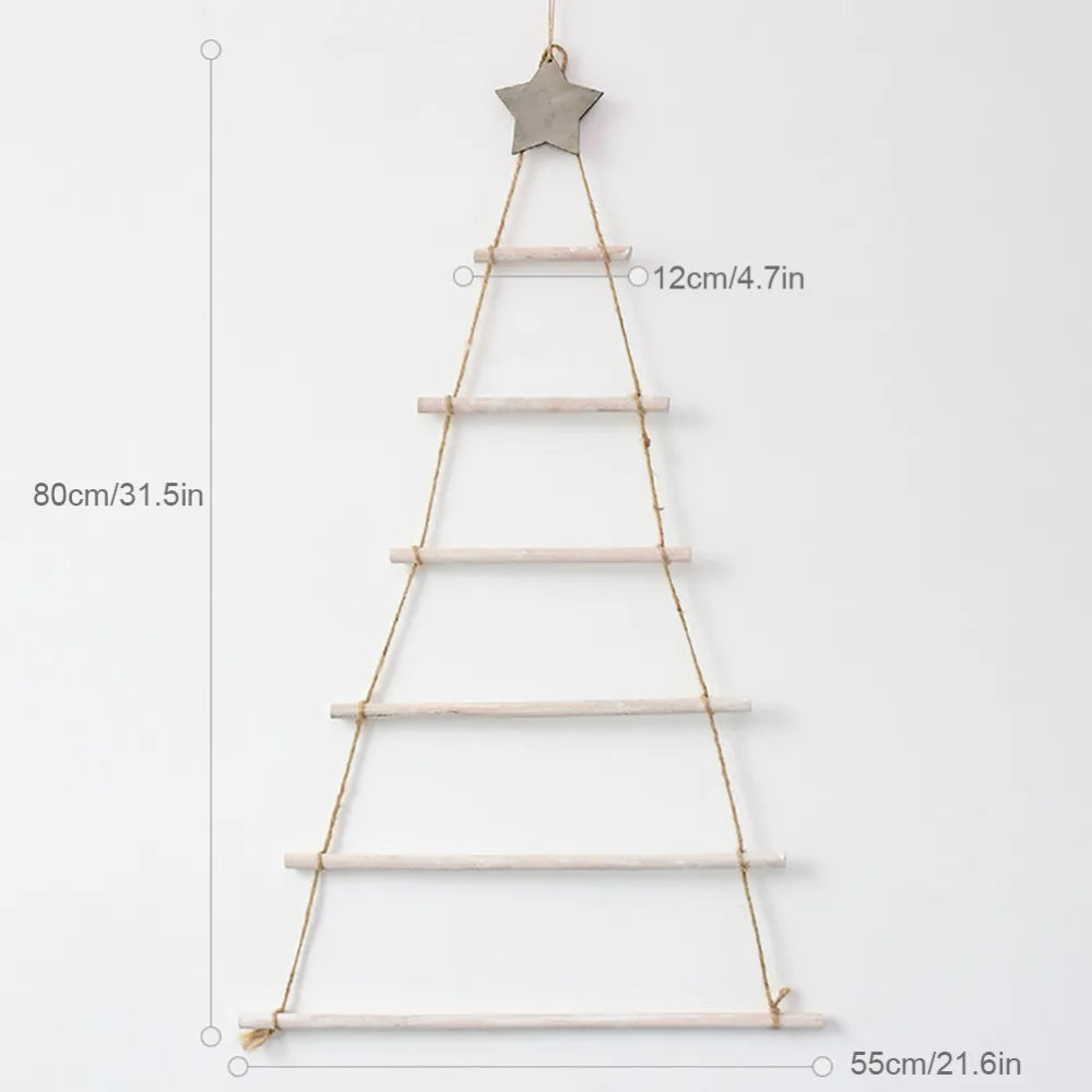Wooden Star Ladder Wall Hanging Ornament | Shabby Chic Décor Wall Hanging Ornament SWANS