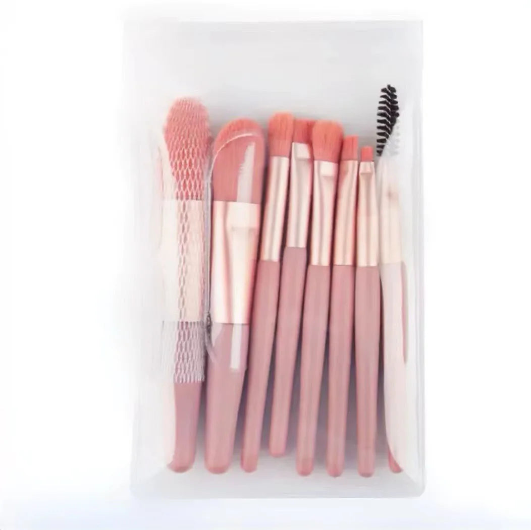 SWANS 8-Piece Soft Makeup Brush Set – Portable Beauty Kit Makeup Brush Set SWANS