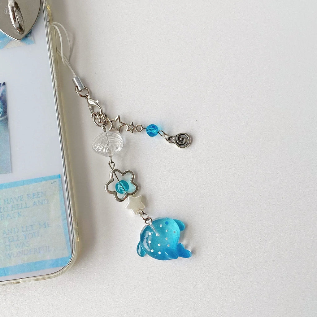 Y2K Shark Beaded Keychain – Ocean Phone Chain & Bag Charm Novelty Keychain SWANS
