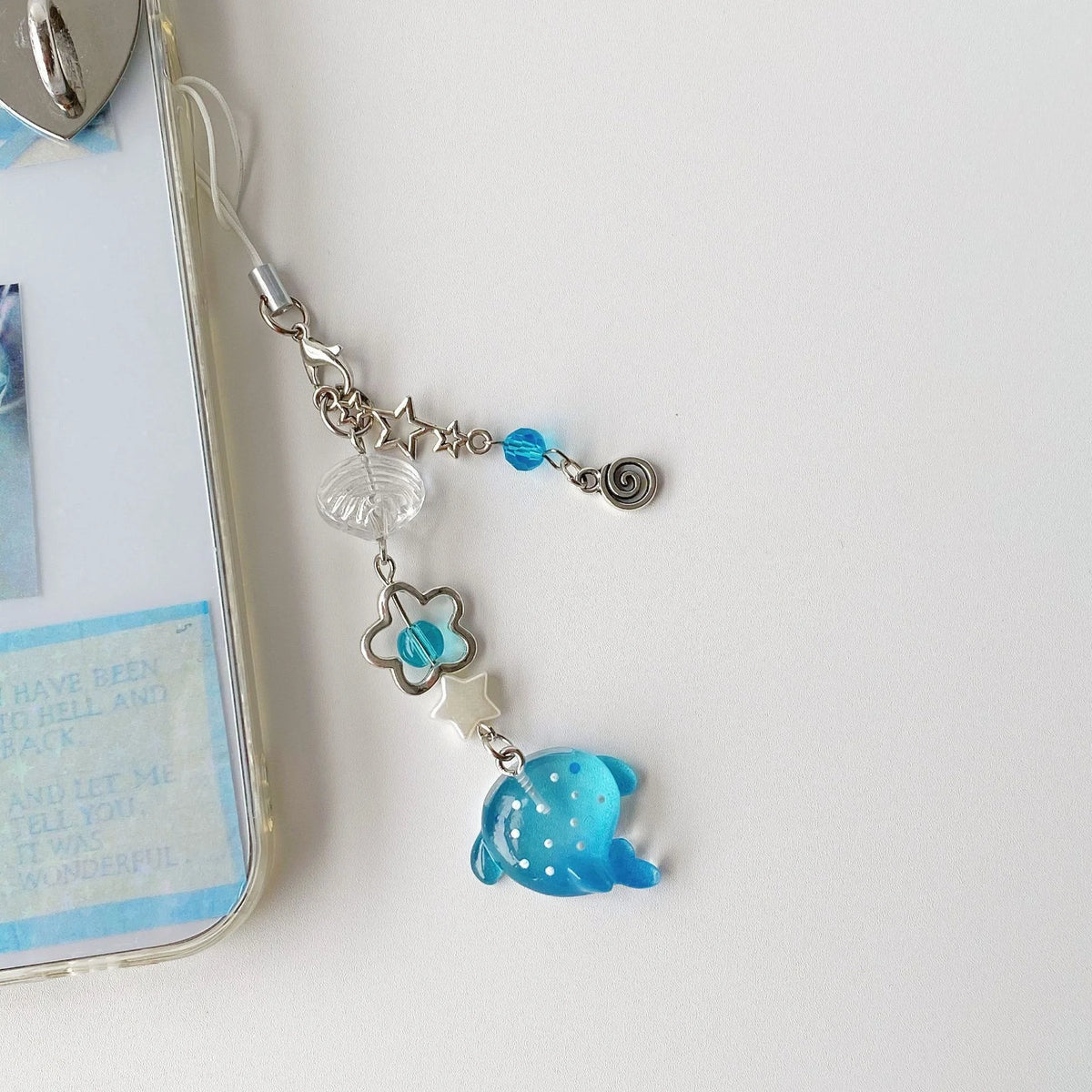 Y2K Shark Beaded Keychain – Ocean Phone Chain & Bag Charm Novelty Keychain SWANS