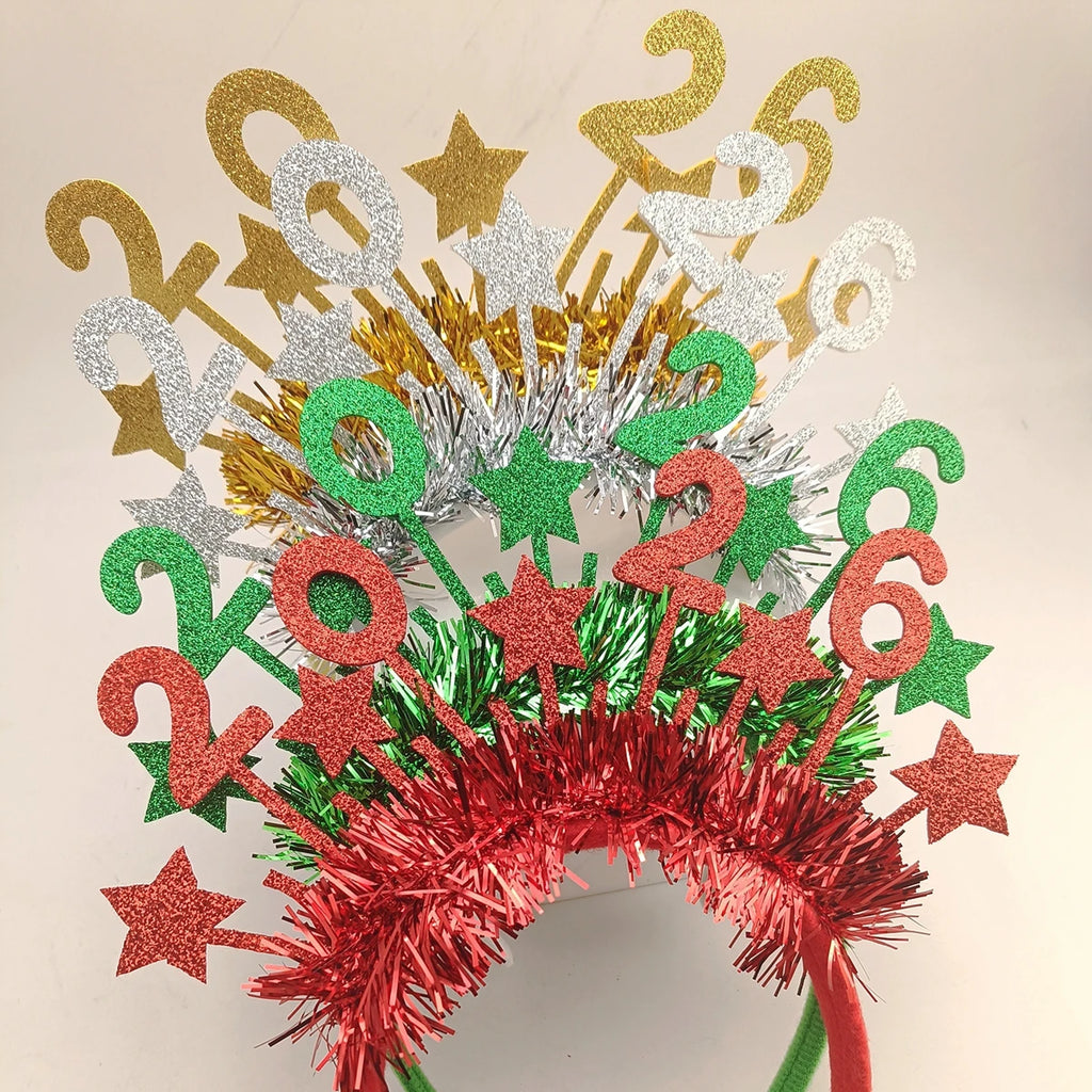 2026 New Year Christmas Glitter Headband | Festive Party Prop Festive Party Headband SWANS