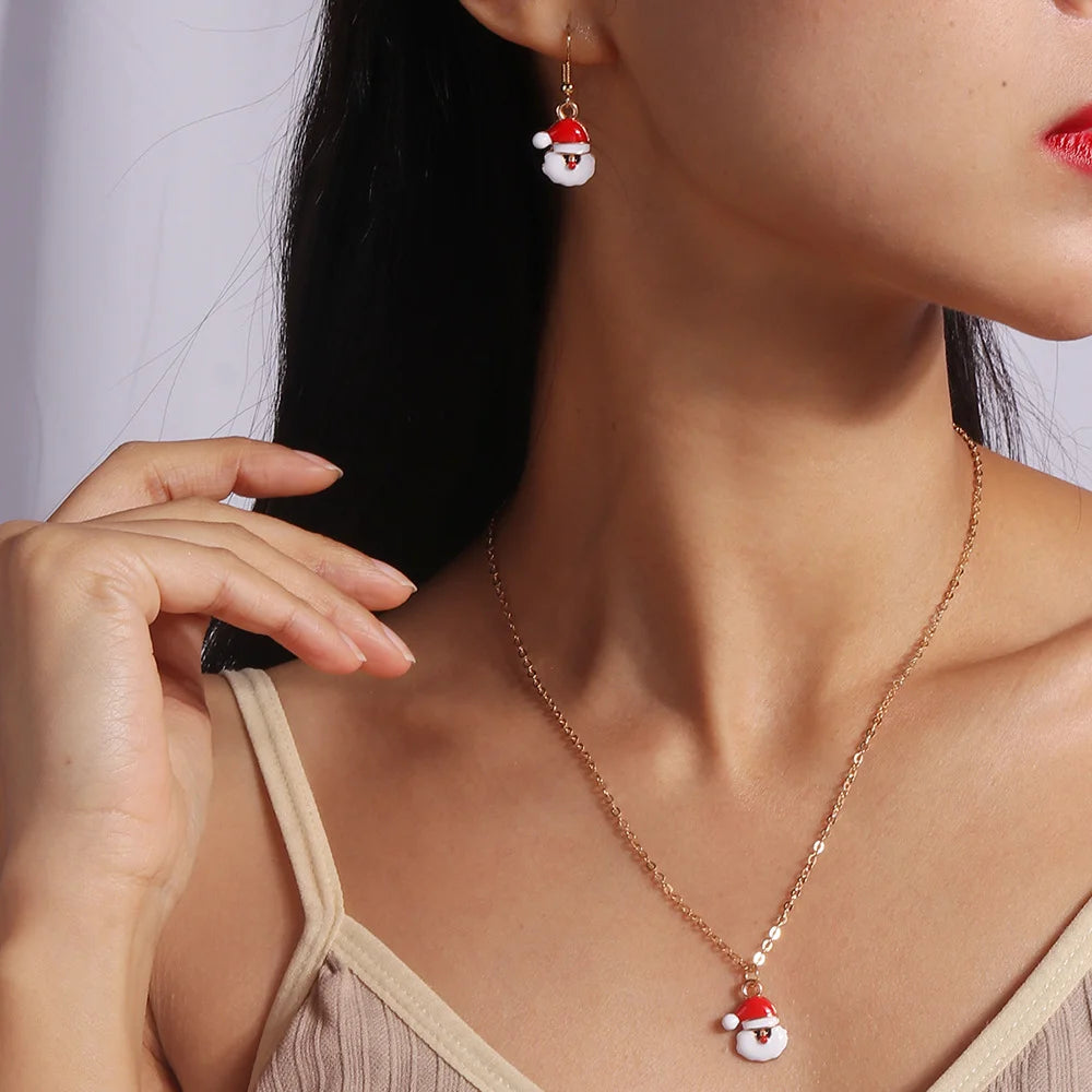 Christmas Tree Necklace & Earrings Set | Festive Holiday Jewelry Christmas Jewelry Set SWANS