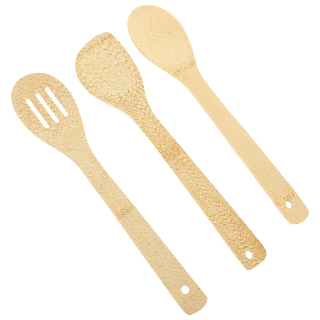 ROSENICE 3-Pc Bamboo Spatula Set – Non-Scratch Long Handle Bamboo Spatula Set SWANS