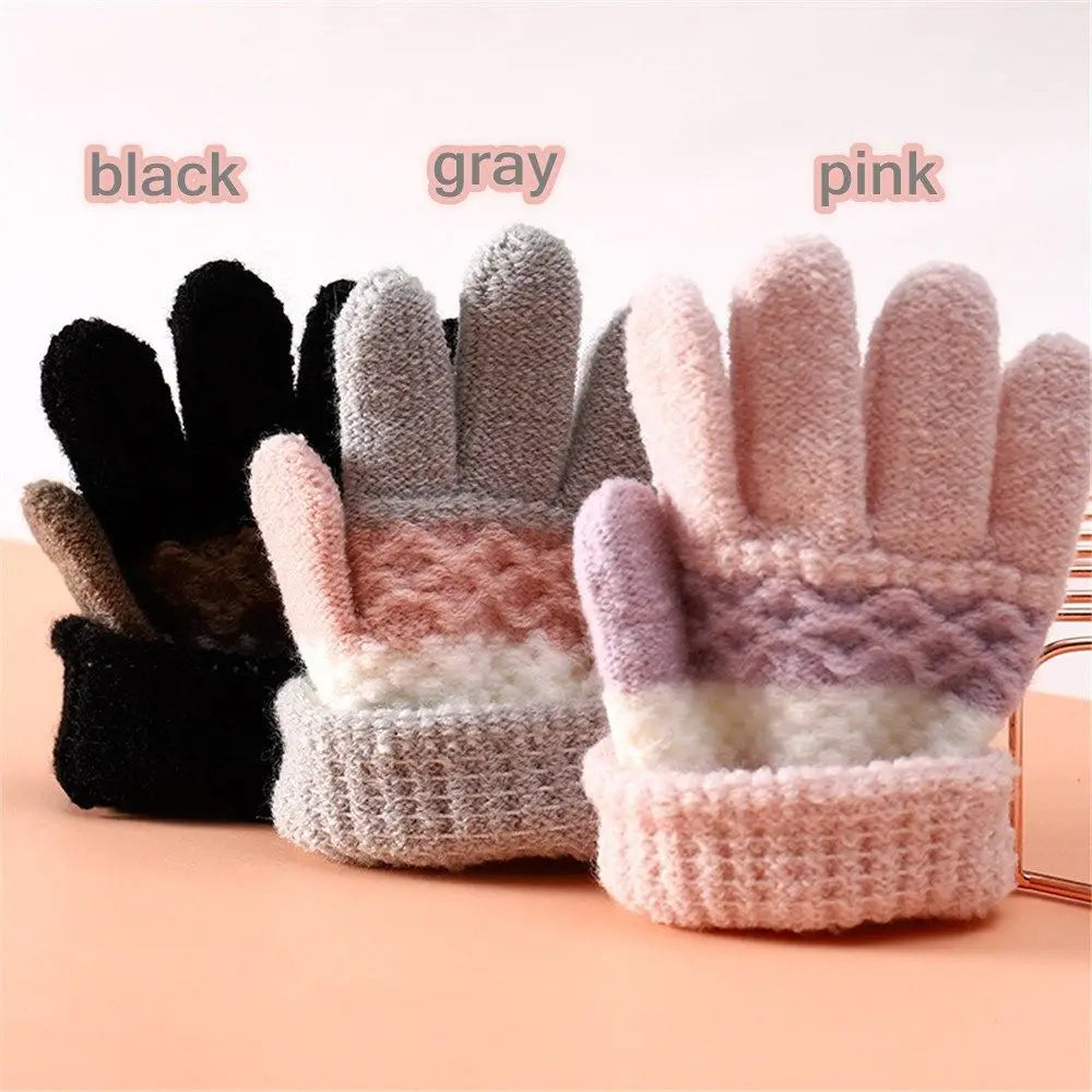 Kids Warm Knitted Full Finger Gloves & Mittens – Girls & Boys Kids Winter Gloves SWANS