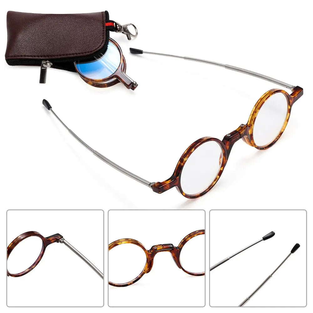 Mini Folding Reading Glasses with Keychain Case – Unisex Reading Glasses SWANS