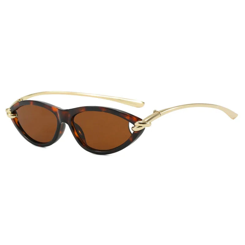 Y2K Vintage Cat Eye Sunglasses UV400 Gradient – Women Cat Eye Sunglasses SWANS Leopard Brown
