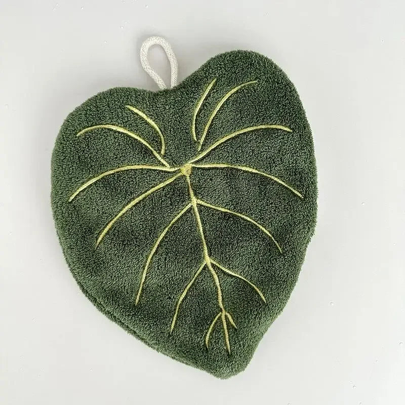 SWANS Leaf Hand Towel – Thick Soft Quick-Dry Hanging Towel Hanging Hand Towel SWANS