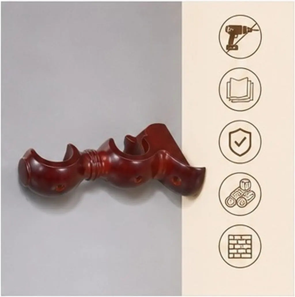 Wood Double Curtain Rod Brackets – Wall Mounted Drapery Holders Curtain Rod Brackets SWANS Default Title