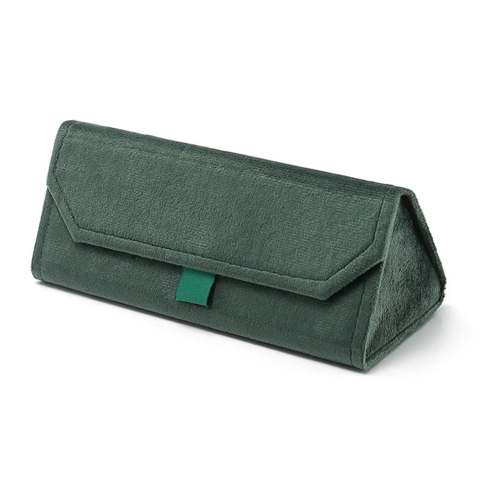 Velvet Folding Glasses Case – Magnetic Sunglasses Box Unisex Eyewear Case SWANS green