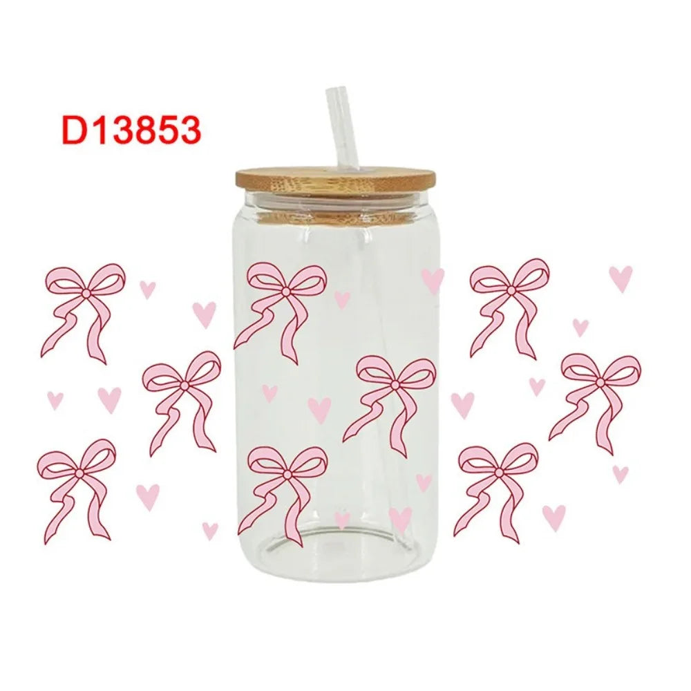 UV DTF Transfer Sticker – Waterproof Wrap for 16oz Glass Cup Cup Wrap Sticker SWANS 5