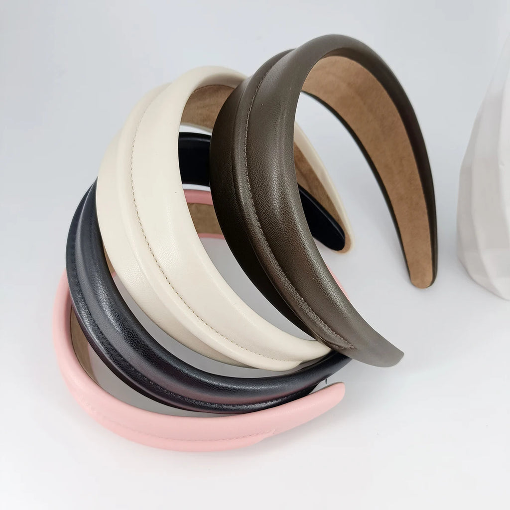 Retro Layered Leather Headband with Clip for Women Hair Headband SWANS