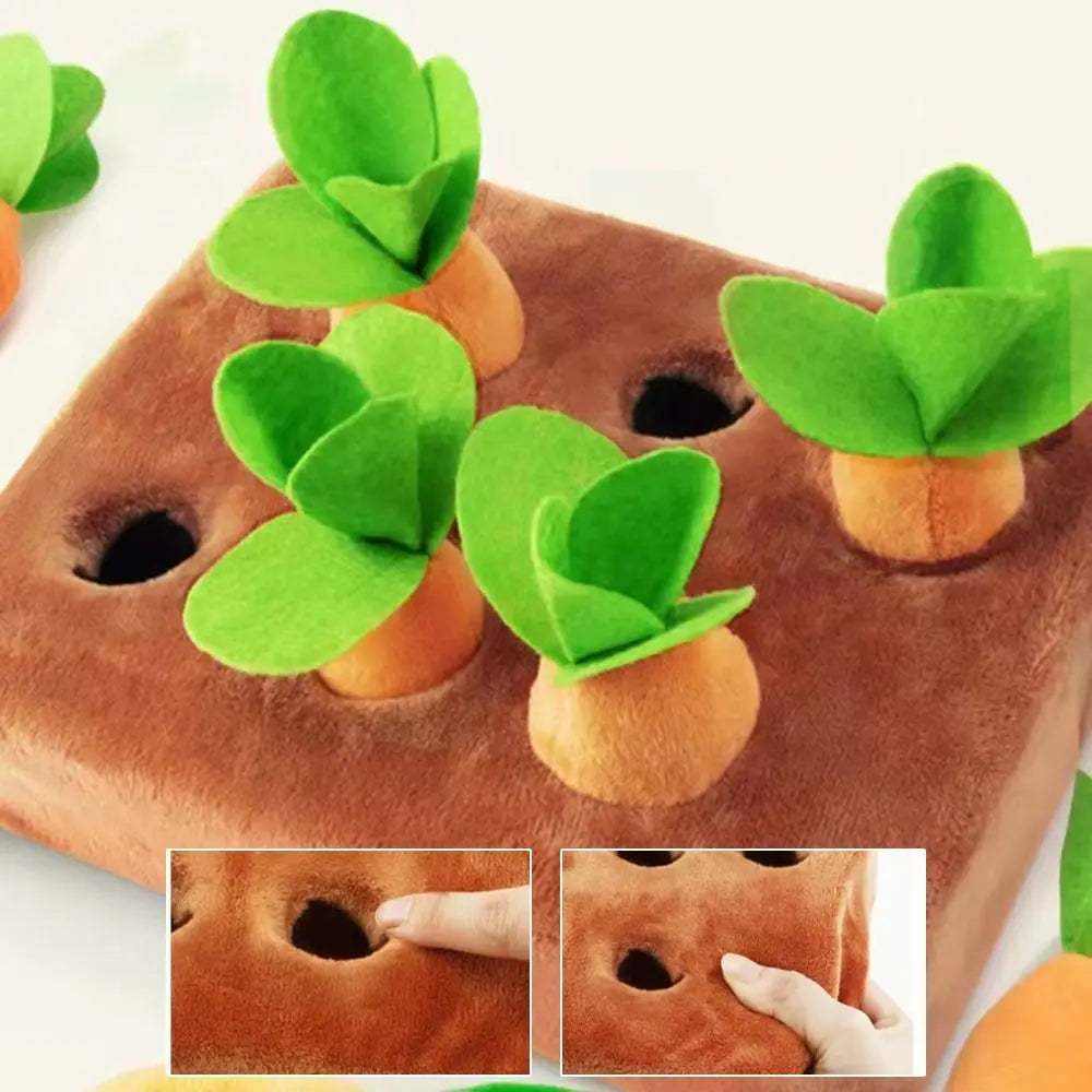 Pull-Up Carrot Plush Toy – Kids & Pet Interactive Play Set Plush Interactive Toy SWANS