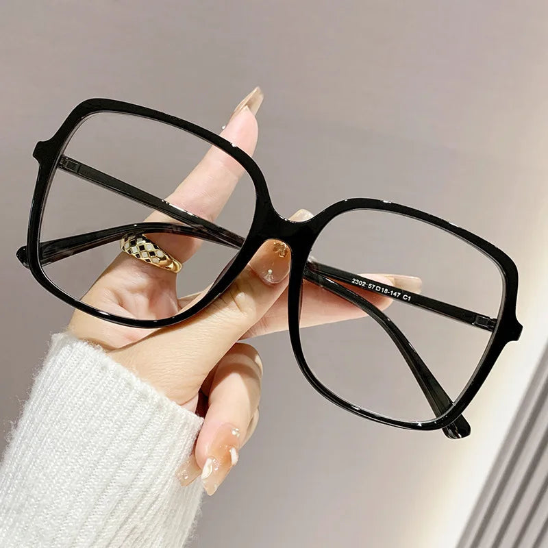 Women's Oversized Blue Light Blocking Glasses | Non-Rx Blue Light Glasses SWANS Black