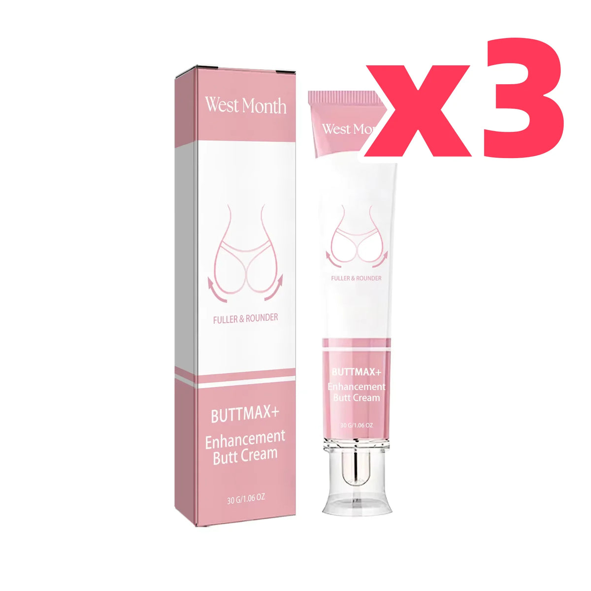 WEST MONTH Hip Firming & Sculpting Body Cream 30g Body Firming Cream SWANS 90g Boxed