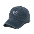 Love Embroidered Washed Denim Baseball Cap – Unisex Sun Hat Embroidered Baseball Cap SWANS A Style blue Adjustable