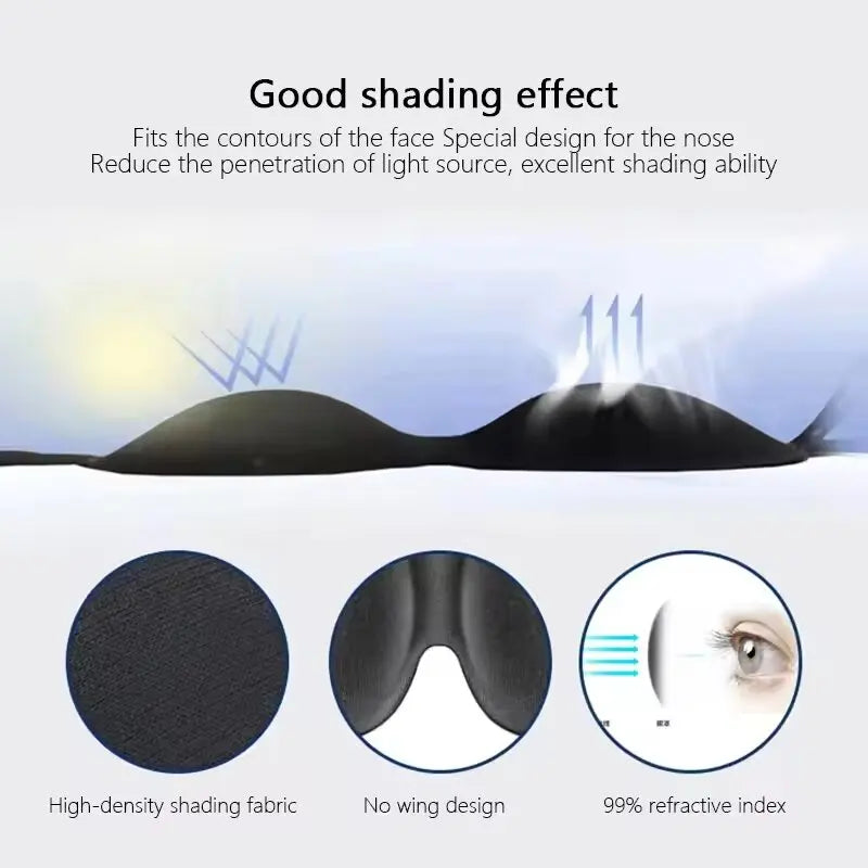 3D Contoured Sleep Eye Mask – Light Blocking Blindfold Sleep Eye Mask SWANS