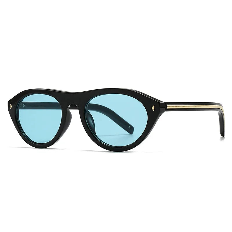 Y2K Pilot Sunglasses Unisex Vintage Punk Rivet UV400 Pilot Sunglasses SWANS Black Blue