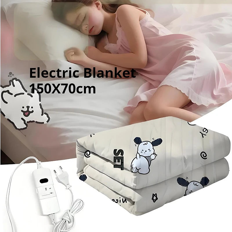 YTYIN Electric Heated Blanket 220V Auto Thermostat Bed Warmer Electric Heated Blanket SWANS 150x70cm Ivory dog