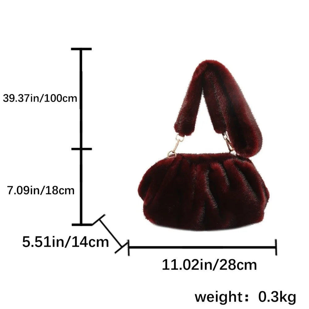 Large Capacity Faux Fur Crossbody Shoulder Bag – Women Crossbody Shoulder Bag SWANS