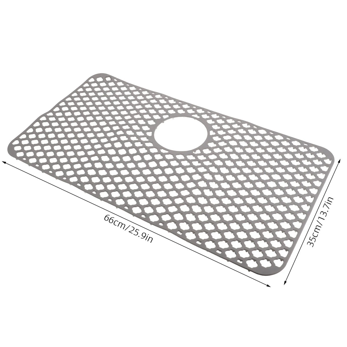 Silicone Kitchen Sink Mat & Dish Drying Drain Pad – Grey 26x14 Sink Drain Mat SWANS