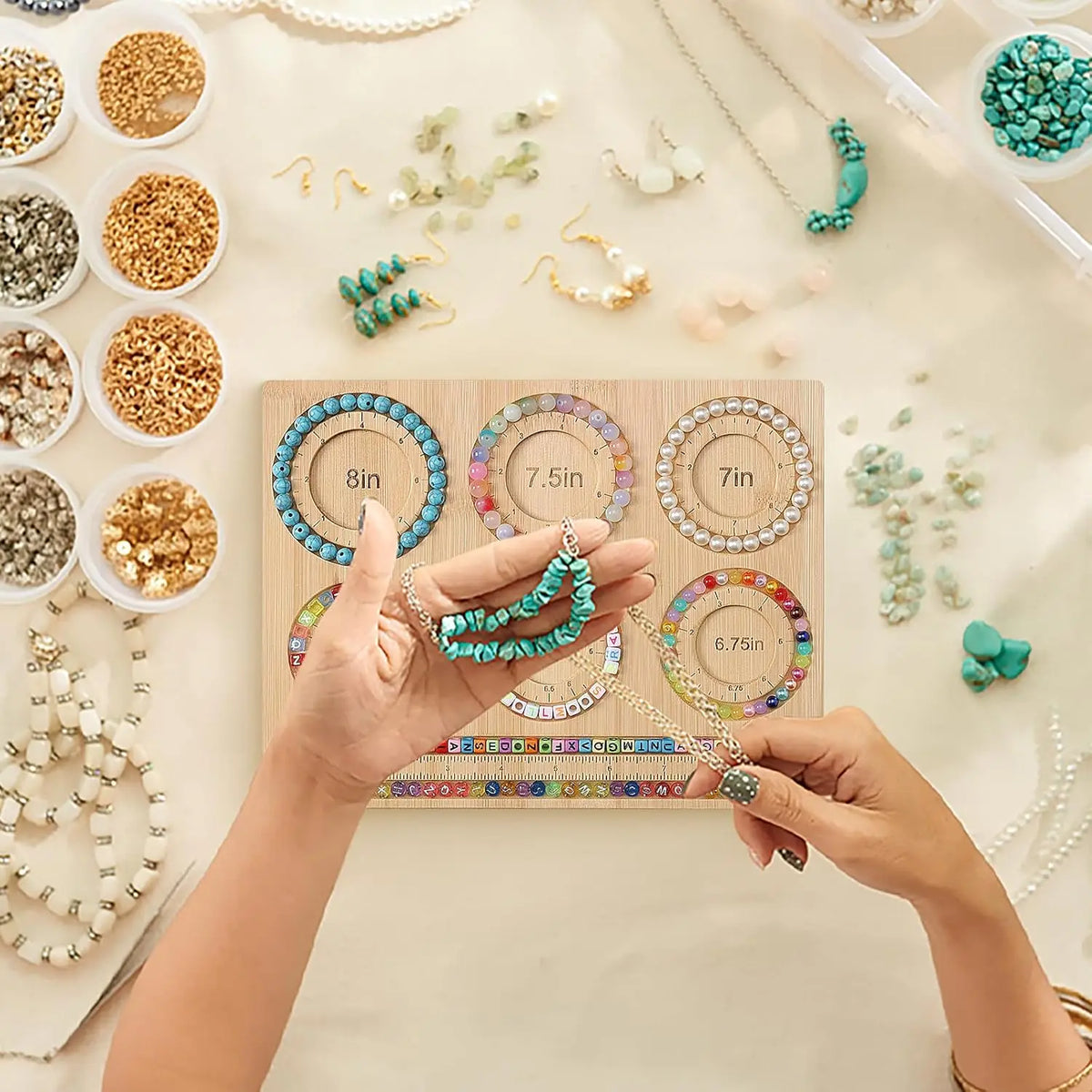 Bamboo Bead Board for Jewelry Making – DIY Beading Tray Jewelry Making Board SWANS