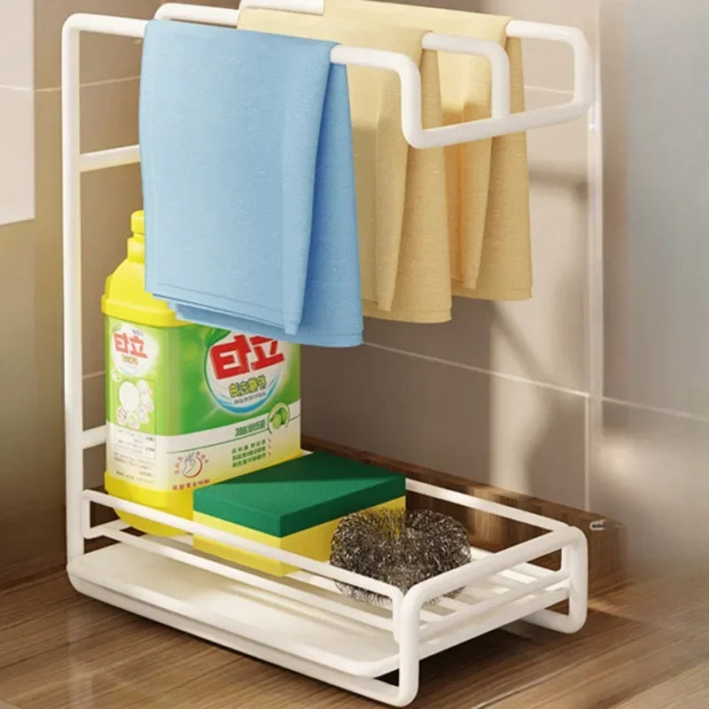 SWANS Kitchen Sink Drain Rack Utensil & Sponge Organizer Kitchen Dish Rack SWANS White