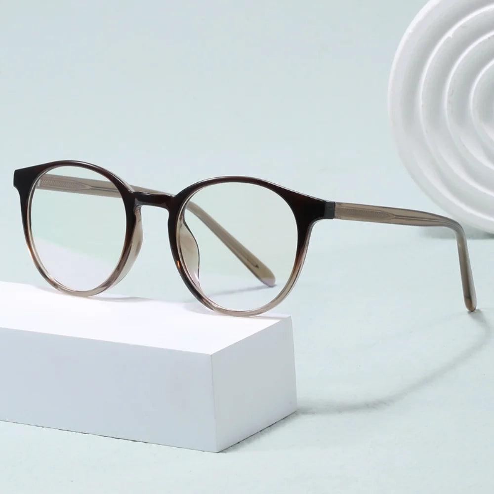 Women's Retro Round TR90 Fashion Eyeglasses Transparent Frame Fashion Eyeglasses SWANS