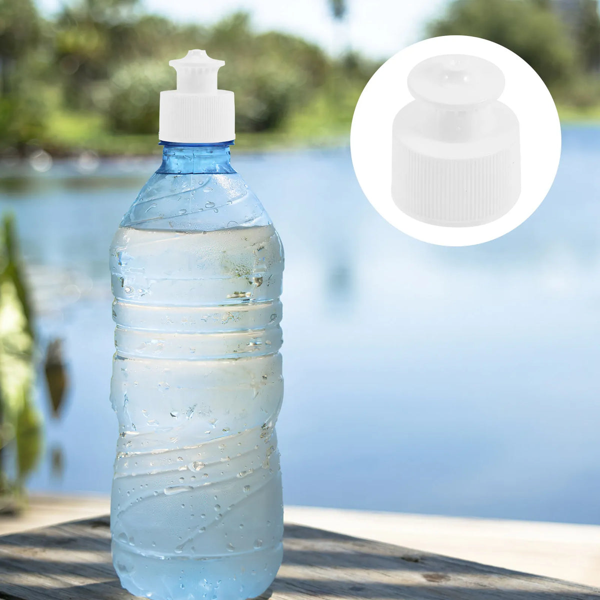 40-Pack Push Pull Water Bottle Replacement Caps – Leak-Proof PE Bottle Replacement Caps SWANS Default Title