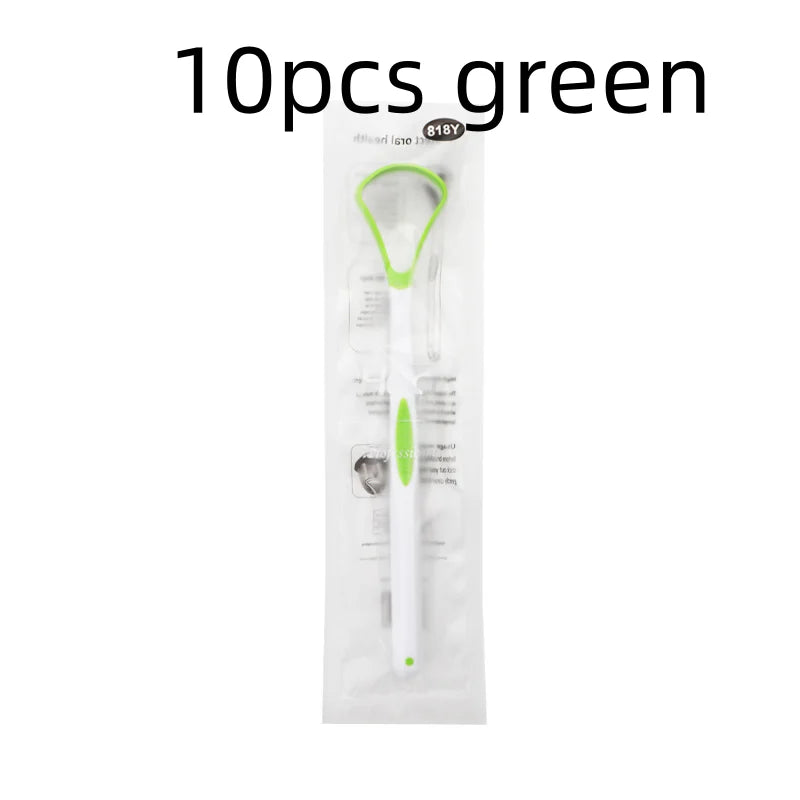 SWANS Silicone Tongue Scraper Brush – Fresh Breath Cleaner Tongue Scraper Brush SWANS 10pcs green