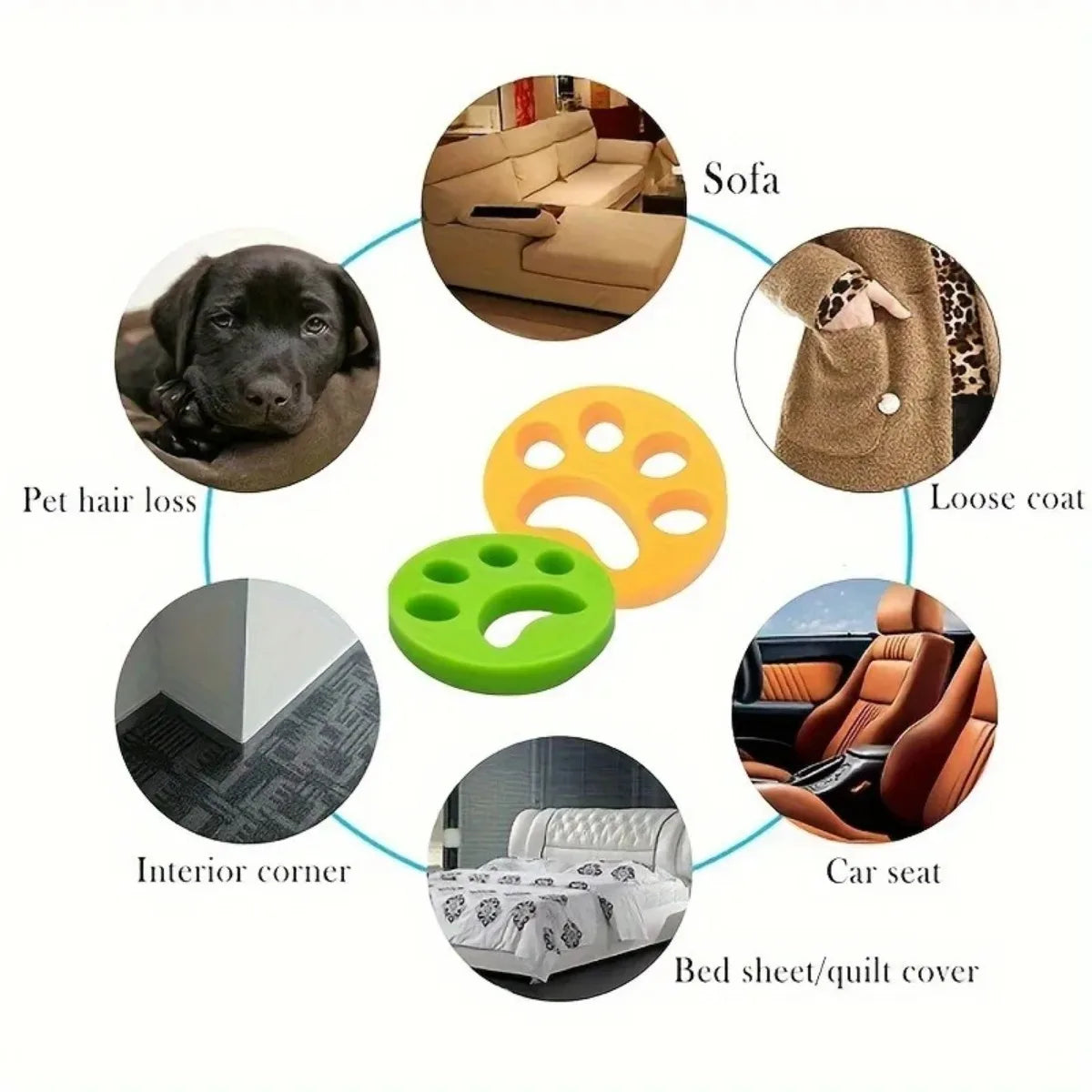 7-Pack Reusable Pet Hair & Lint Catchers for Washing Machine Laundry Lint Catcher SWANS