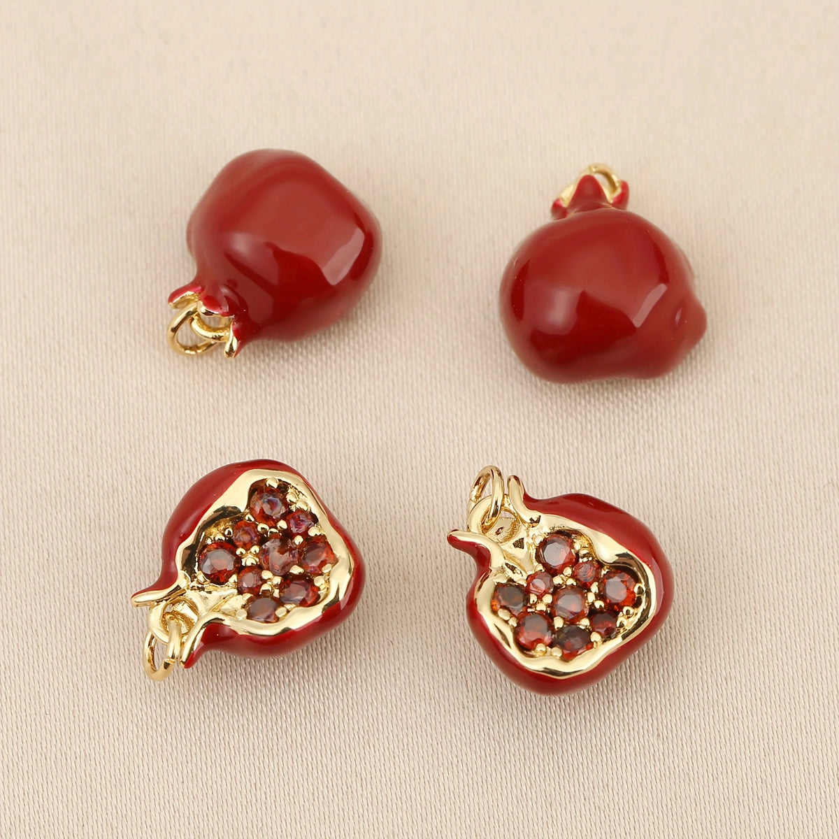 3-Pack Copper Inlay Pomegranate Pendant – Unisex DIY Jewelry Jewelry Pendant Set SWANS