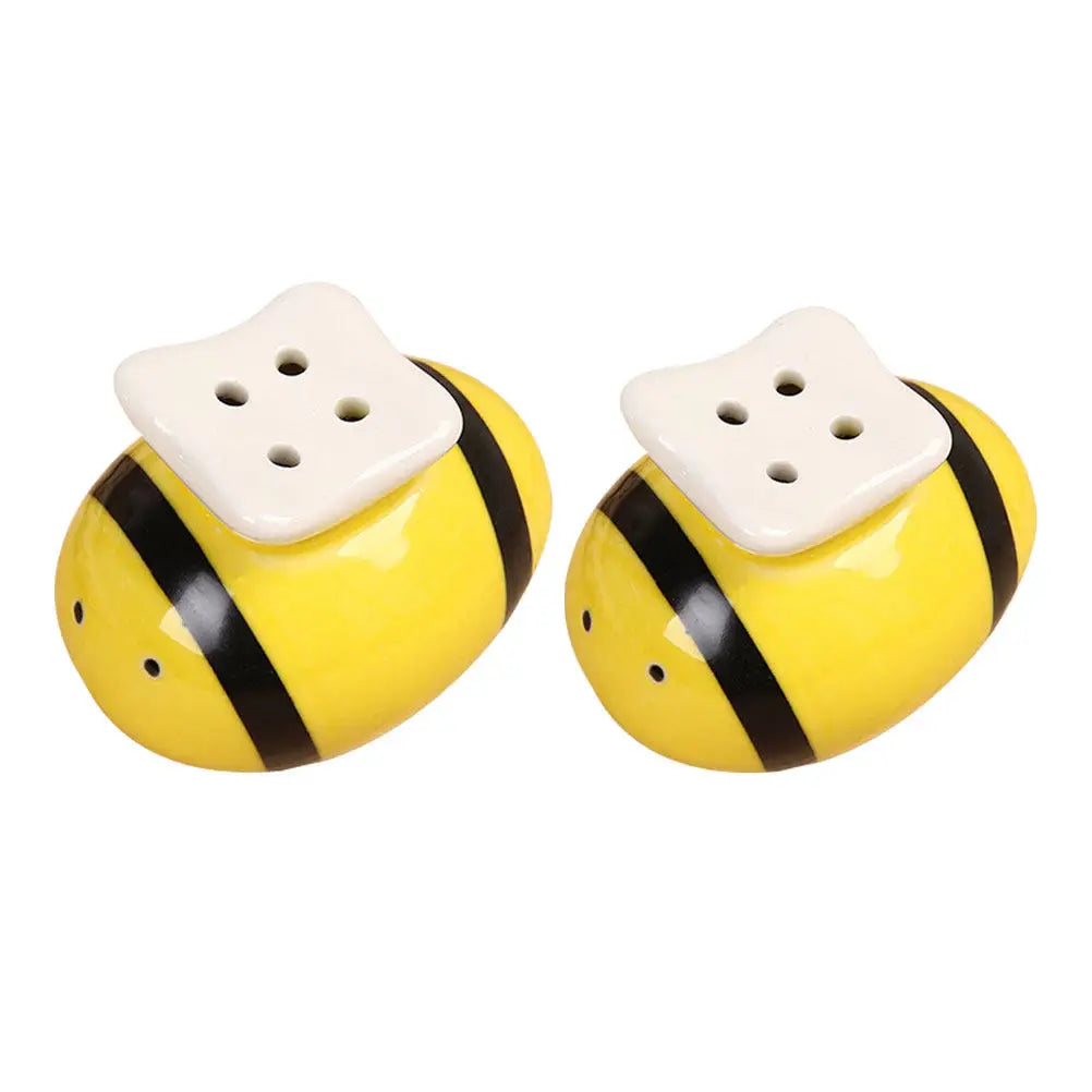 Honeybee Ceramic Salt & Pepper Shakers Set – 2Pcs Kitchen Spice Shaker Set SWANS Default Title