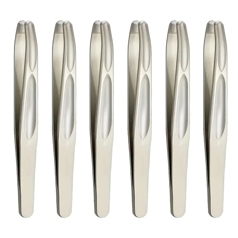 SWANS Round Tip Tweezers – Precision Eyebrow & Facial Hair Tool Precision Tweezers SWANS 6PCS gold