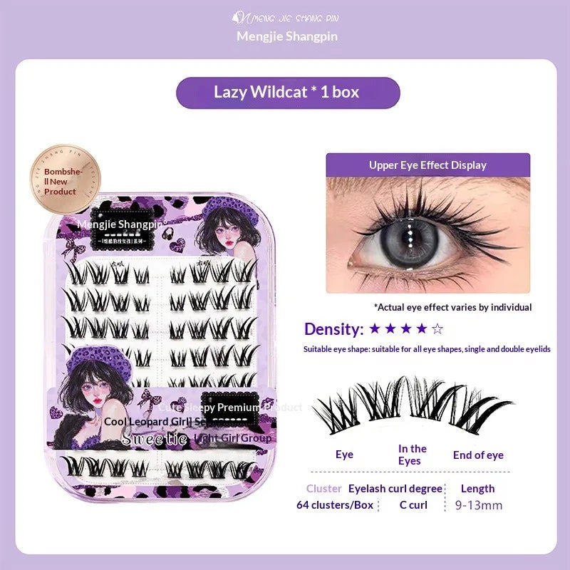 No-Glue 3D Manga Cat Eye False Lashes – Reusable & Curly False Eyelashes SWANS