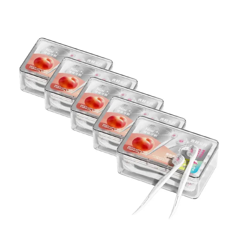 Yunchi Disposable Travel Toothbrush with Toothpaste Beads 20pk Disposable Toothbrush SWANS peach flavor 100pcs