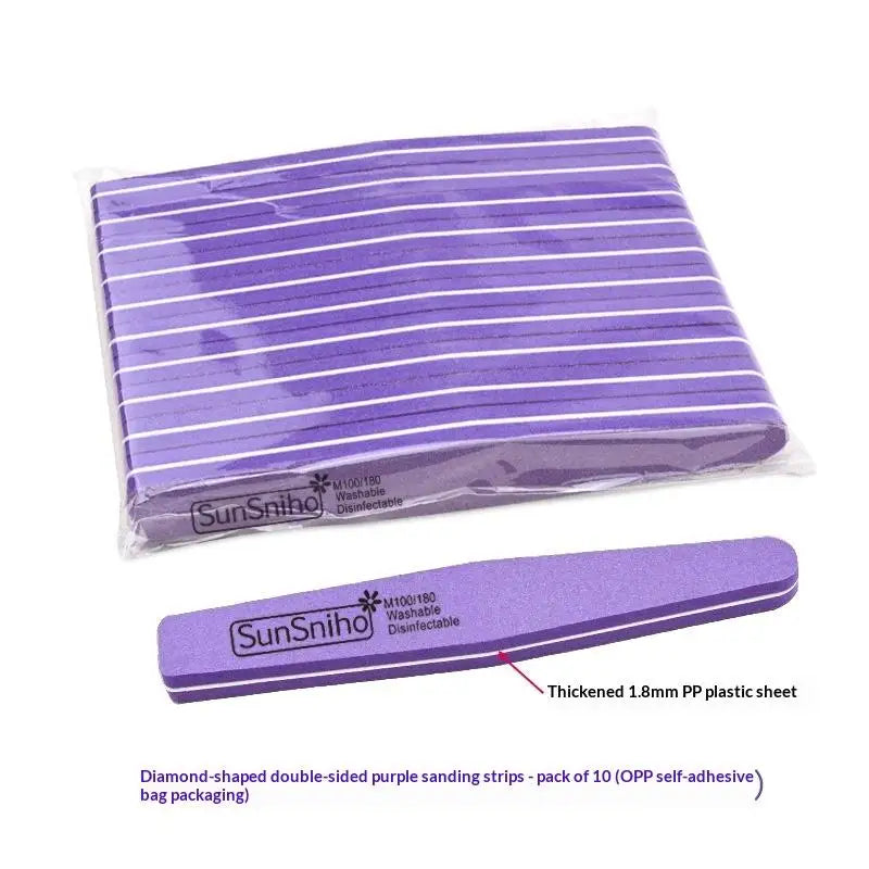 10-Pack Double-Sided Nail File Buffer Blocks 100/180 Grit – SWANS Nail Buffer Block SWANS