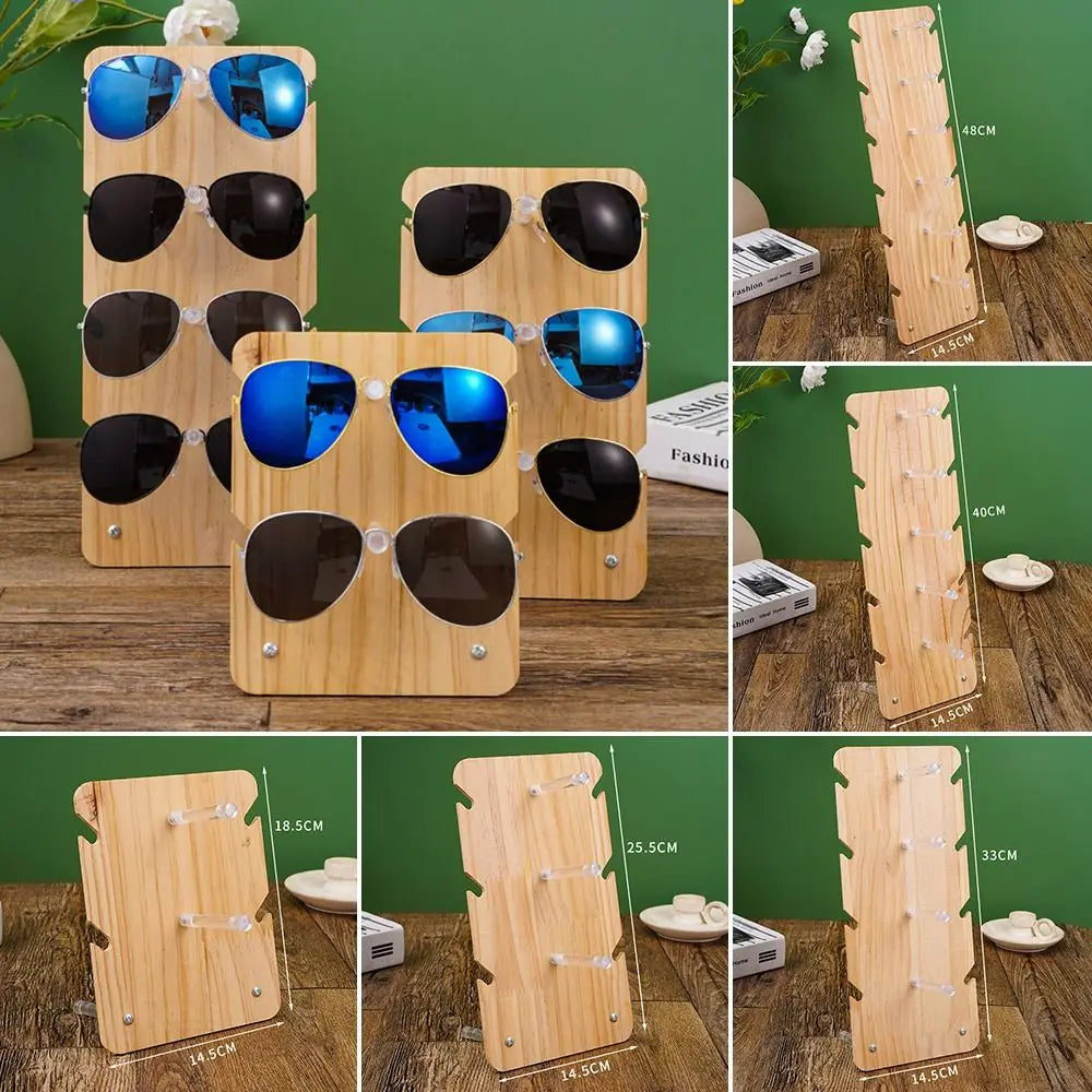 Solid Wood Sunglasses & Eyeglasses Display Stand Organizer Eyewear Display Stand SWANS