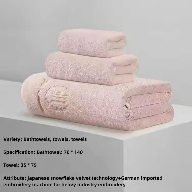 SWANS 3-Pack Long-Staple Cotton Bath Towels – Quick Dry Bath Towel Set SWANS