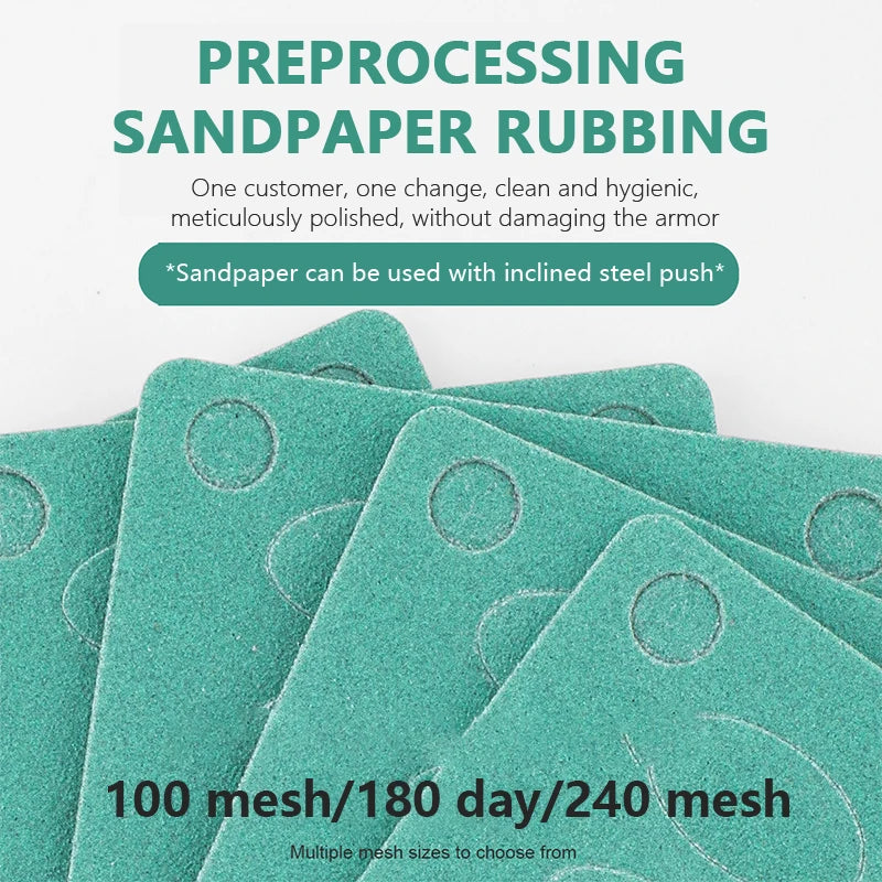 Stainless Steel Cuticle Pusher & Nail Sandpaper File Set Nail Cuticle Tool SWANS